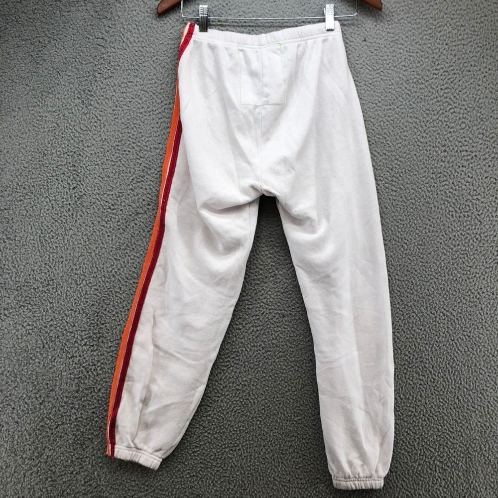 Aviator Nation Sweatpants Womens S White Rainbow‎ Stripe Jogger Made in USA